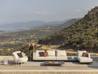 outdoorlounge im mediteranen Stil, modern schlicht in Erdt&ouml;nen